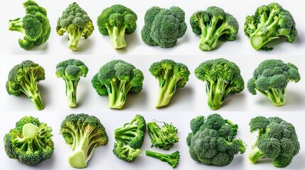 A Collection of Fresh Green Broccoli