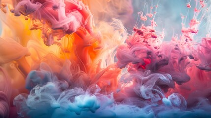 Fototapeta premium Vibrant, swirling ink colors in water