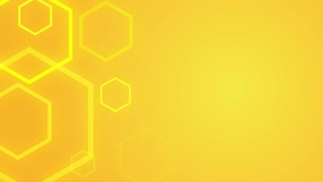Abstract pattern background 4k with yellow color. Abstract pattern background with animation hexagon shape movement. Abstract pattern background for wallpaper, backdrop, screen stage