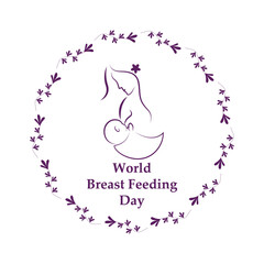 World breastfeeding week 1-7 August, feeding of babies symbol vector background design