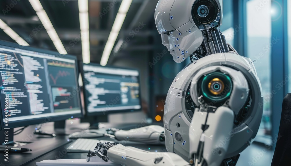 Aufkleber a skilled ai engineer uses advanced technology and techniques to create digital models of human bein