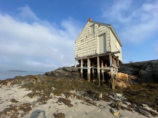 Fishing Shack at Willard Beach in South Portland, Maine USA