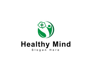 Health mind logo creative psychology ,massage,beauty care brain design concept style emblem