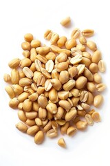 A stack of peanuts on a white background, perfect for food or product photography