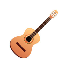 Vector classical guitar on white background