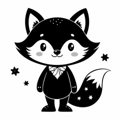 Christmas kid fox vector,cartoon, illustration, animal, vector, cute, cat, 