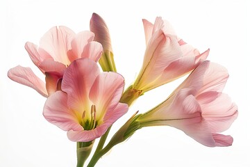 Fototapeta premium Pink Freesia Isolated on White Background. Beautiful Freesia Flower