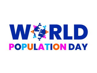 World Population Day Typography with Earth and People 