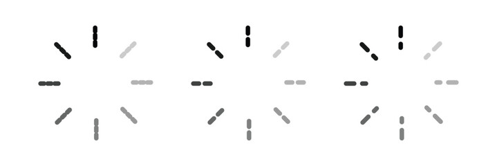 Collection of loading and buffering symbols for websites, apps and graphic. 