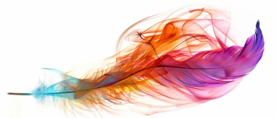 Colorful abstract feather in motion for Ultrawide Screen 21:9