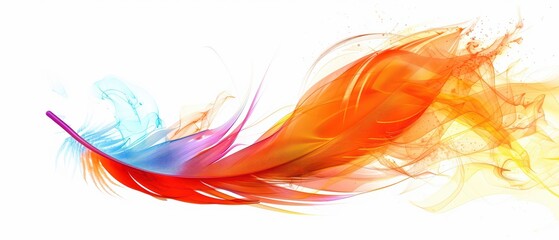 Colorful abstract feather in motion for Ultrawide Screen 21:9