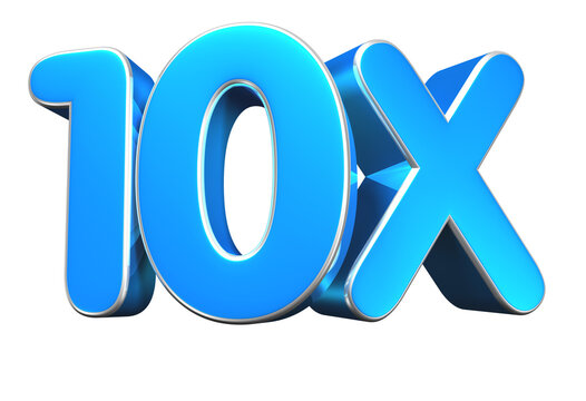 10X blue 3d illustration. Advertising signs, Product design, Product sales, Fabric design, Digital printing.