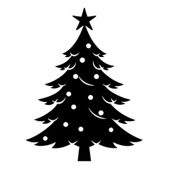 christmas, tree,christmas tree black single vector, holiday, fir, winter, decoration,christmas tree isolated,