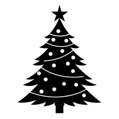 christmas, tree,christmas tree black single vector, holiday, fir, winter, decoration,christmas tree isolated,