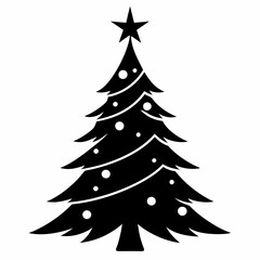 christmas, tree,christmas tree black single vector, holiday, fir, winter, decoration,christmas tree isolated,