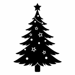 christmas, tree,christmas tree black single vector, holiday, fir, winter, decoration,christmas tree isolated,