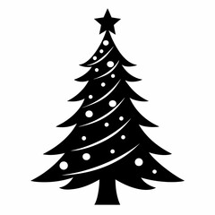 christmas, tree,christmas tree black single vector, holiday, fir, winter, decoration,christmas tree isolated,