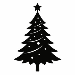 christmas, tree,christmas tree black single vector, holiday, fir, winter, decoration,christmas tree isolated,