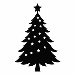 christmas, tree,christmas tree black single vector, holiday, fir, winter, decoration,christmas tree isolated,