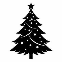 christmas, tree,christmas tree black single vector, holiday, fir, winter, decoration,christmas tree isolated,