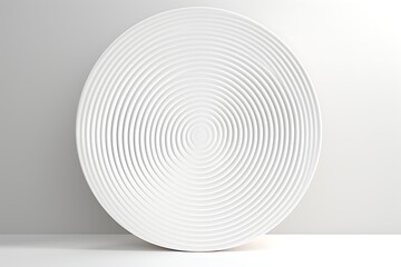 White round frame on white background