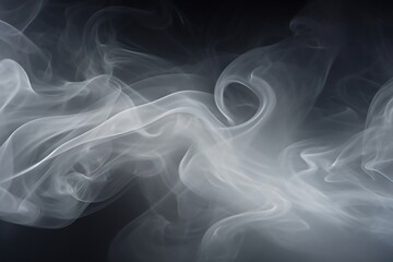 Obraz premium Abstract white smoke on black background