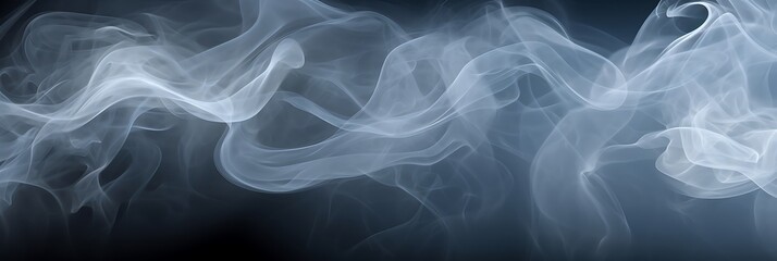Smoky background, abstract white smoke on black background