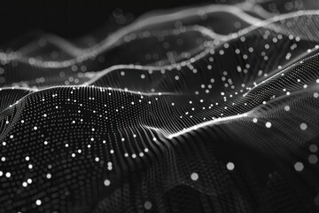 Abstract connected dots and lines concept digital data flow motion communication and technology network