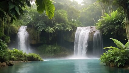 Landscape illustration anime style background, Generative Ai