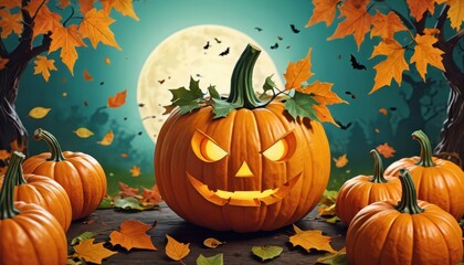 Jack-o'-lantern with Glowing Eyes.