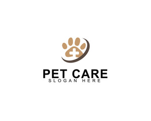 Pet care logo design vector with creative concept
