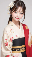 着物を着た若い女性