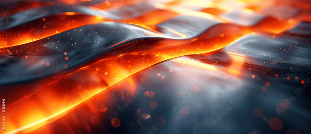 Poster futuristic metallic abstract background with dark red and black curved lines and intricate details