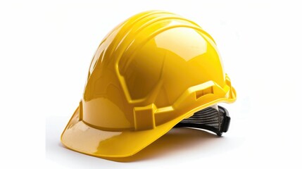 Fototapeta premium Construction helmet in yellow on white background with clipping path