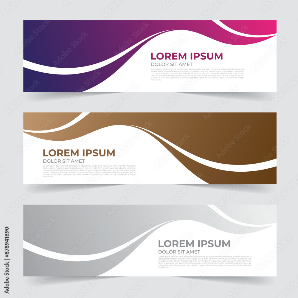 Aufkleber abstract wave banners. abstract web banner design. header, landing page web design elements. webinar