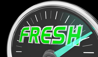 Fresh Speedometer Level Rating New Healthy Organic Food Nutrition 3d Illustration