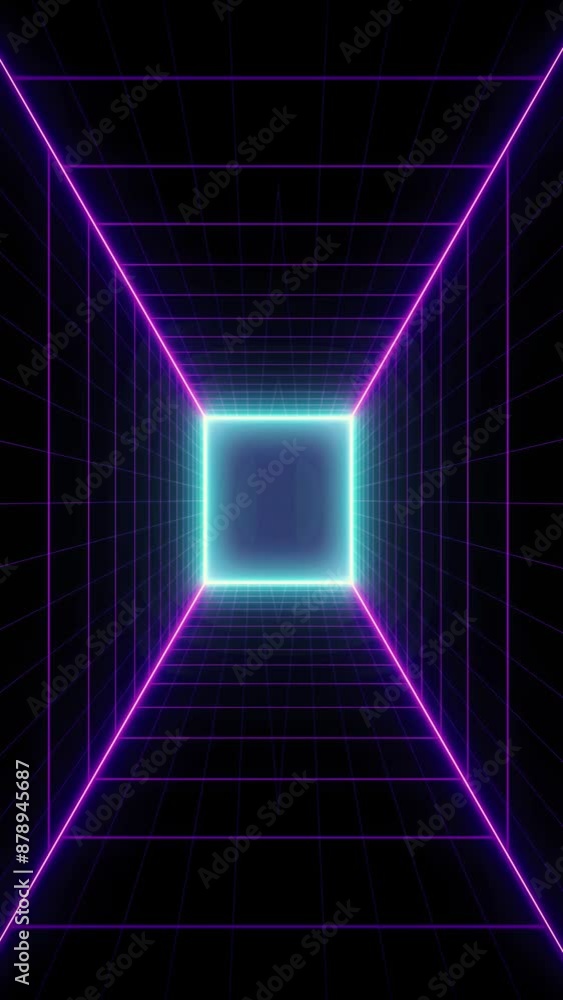 Poster retro style 80s sci-fi background vertical. futuristic with laser grid. digital cyber surface style 