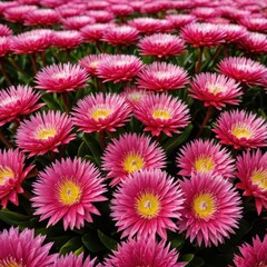 Pink Flowers with Yellow Center.
