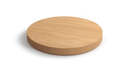round wooden pedestal for displaying products. Wooden drink coaster isolated on white background.