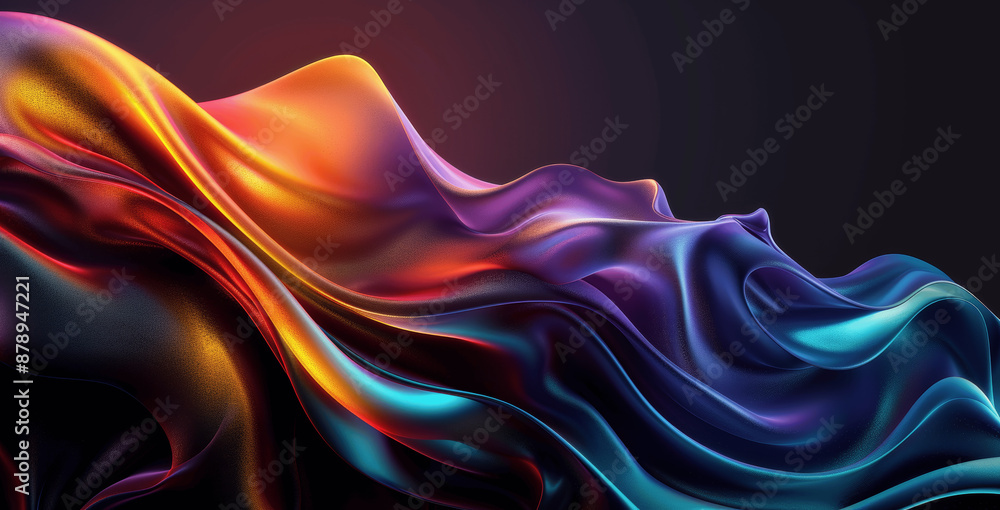 Poster dynamic 3d abstract multicolored fluid gradient background