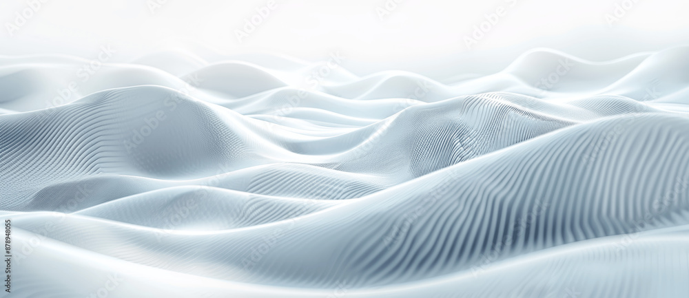 Aufkleber abstract 3d light white background with wavy lines and soft light for technology presentation