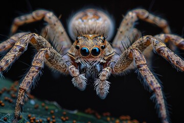 Close-up Portrait of a Jumping Spider
