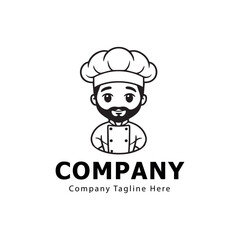 Cartoon Chef Character in Uniform Illustration