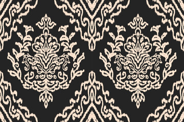 Seamless pattern ethnic design, ikat seamless pattern, ikat art. beautiful hand drawn Design for textile and printin gethnic pattern.beautiful pattern. folk embroidery,bohemian style, abstract art	