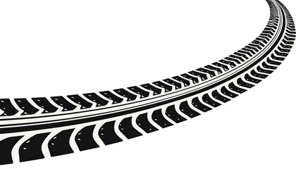 Tire track on white surface
