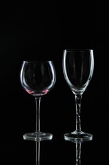 Empty Glasses with low key