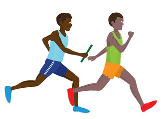 陸上競技の男子リレーのイラスト素材です。