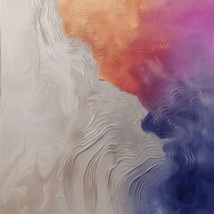 Abstract Painting with Wavy Lines and Vibrant Colors