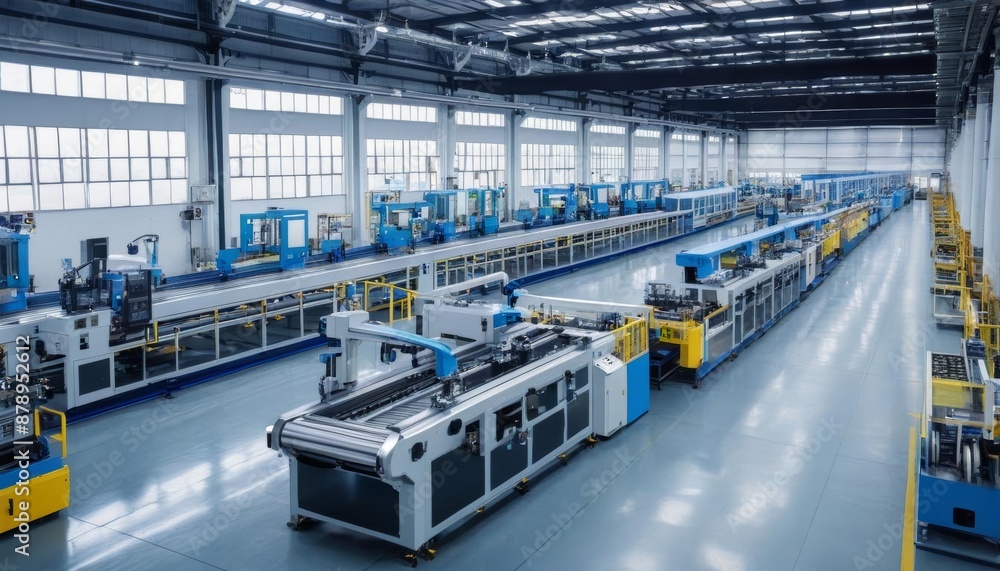 Poster ai digital image assembly line system technology computer equipment intelligent line generated vance