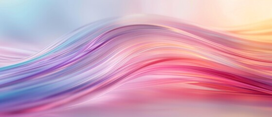 Fototapeta premium Abstract colorful wavy background with soft gradients. Blurred pastel waves creating a dynamic and soothing visual effect.